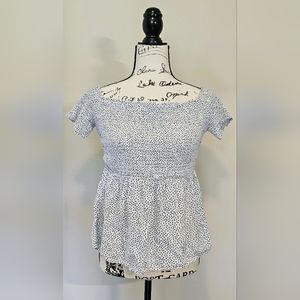 Old Navy smocked polka dot blouse - size M